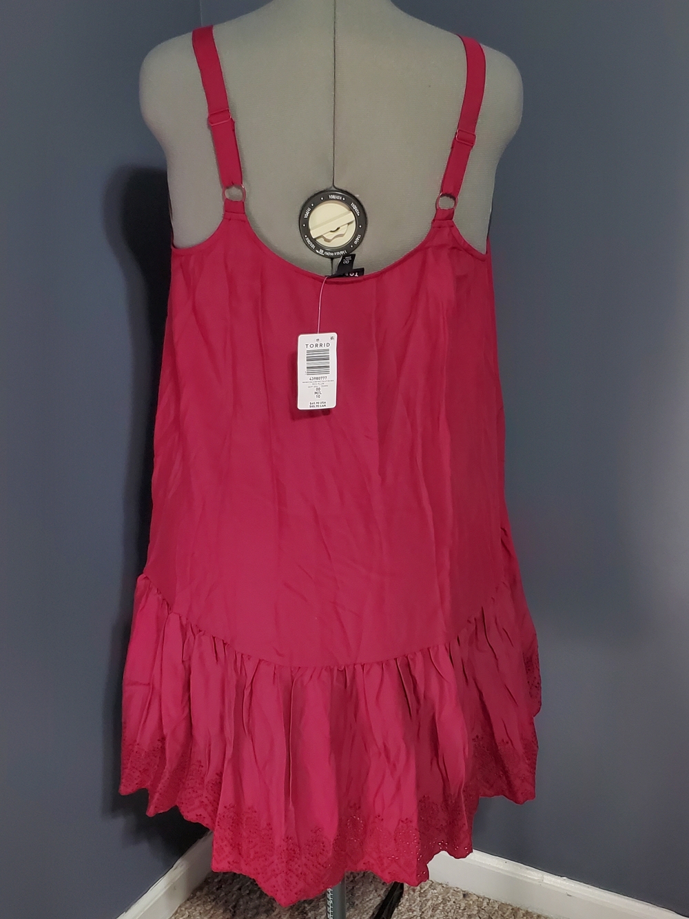 NWT Torrid Dark Mauve Pink Eyelet-Hem Mini Dress Babydoll Top Women's Size 10 - Picture 4 of 9